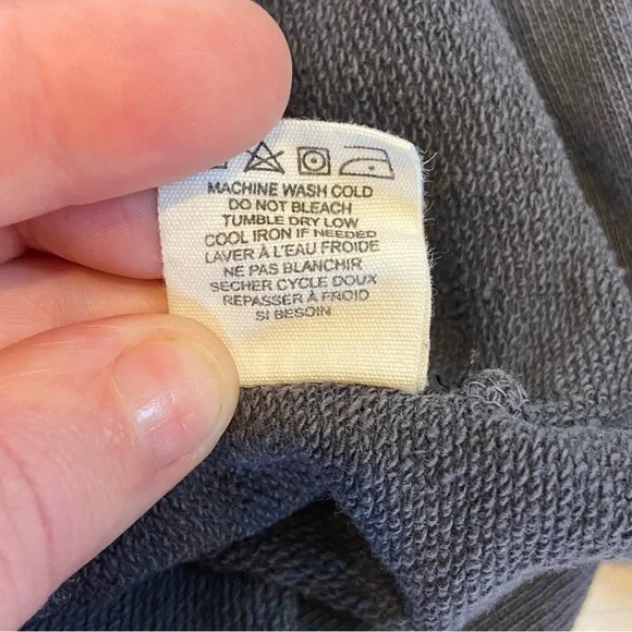 Billabong Embroidered laser cut Eyelet Shoulder Cutoff Terry Crop Top Small Gray - Picture 7 of 7